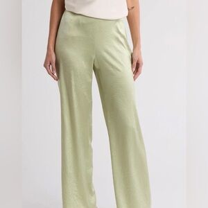 NWOT LAST PAIR Vince Satin Bias Pants in Green